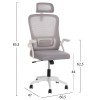 ΚΑΡΕΚΛΑ ΓΡΑΦΕΙΟΥ BLAZER HM1205.02 ΓΚΡΙ MESH-ΛΕΥΚΟΣ ΣΚΕΛΕΤΟΣ 60x58x110-130Υεκ.