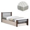 ΚΡΕΒΑΤΙ ΜΟΝΟ & ΣΤΡΩΜΑ RAYVEN HM21335 ΜΕΤΑΛΛΟ & ΞΥΛΟ ΣΕ DIRTY OAK--ΣΤΡΩΜΑ 90x190εκ