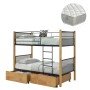 ΚΟΥΚΕΤΑ ΜΕ 2 ΣΥΡΤΑΡΙΑ & 2 ΣΤΡΩΜΑΤΑ 90X190εκ RAYVEN HM21336.02 ΞΥΛΟ ΚΑΙ ΜΕΤΑΛΛΟ