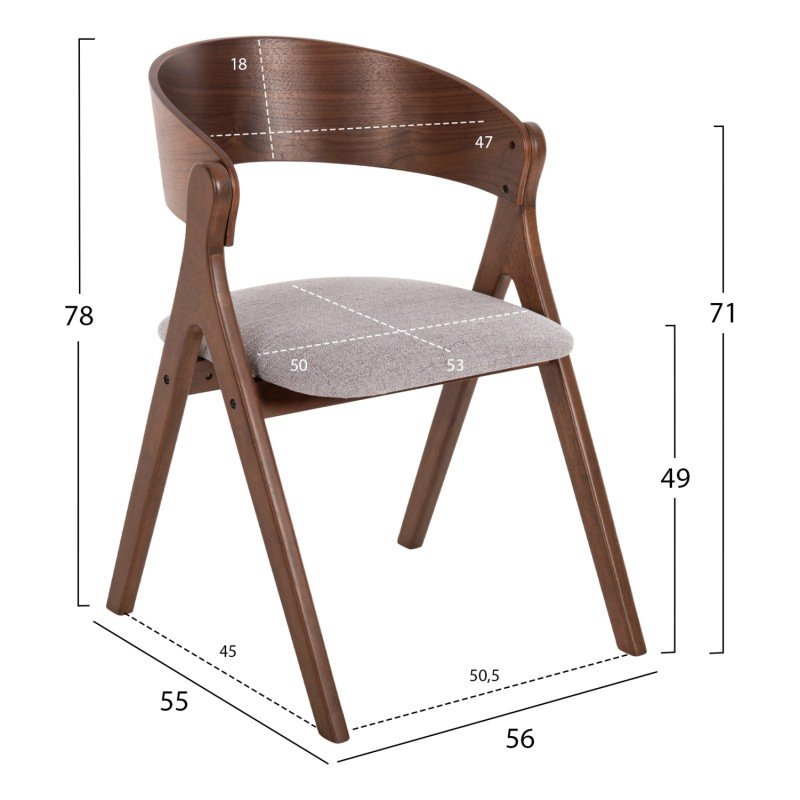 ΣΕΤ ΤΡΑΠΕΖΑΡΙΑΣ 5ΤΜΧ NEKKER HM21340.01 ΤΡΑΠΕΖΙ ΑΠΟ MDF--ΚΑΡΕΚΛΕΣ ΑΠΟ RUBBERWOOD
