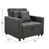 ΠΟΛΥΘΡΟΝΑ-ΚΡΕΒΑΤΙ MERO HM3306.01 ΓΚΡΙ ΥΦΑΣΜΑ 98x85x88Υεκ.