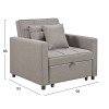 ΠΟΛΥΘΡΟΝΑ-ΚΡΕΒΑΤΙ MERO HM3306.03 ΜΠΕΖ ΥΦΑΣΜΑ 100x90x83Υεκ.