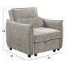 ΠΟΛΥΘΡΟΝΑ-ΚΡΕΒΑΤΙ ORYN HM3307.03 ΜΠΕΖ ΥΦΑΣΜΑ 89x85x84Υεκ.