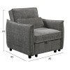 ΠΟΛΥΘΡΟΝΑ-ΚΡΕΒΑΤΙ ORYN HM3307.01 ΓΚΡΙ ΥΦΑΣΜΑ 85x88x78Υεκ.