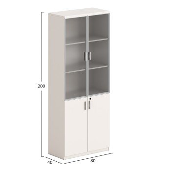 ΒΙΒΛΙΟΘΗΚΗ NEWLINE HM18281 ΜΕΛΑΜΙΝΗ ΕΚΡΟΥ & ΚΑΦΕ--ΓΥΑΛΙ 80x40x200Υεκ.