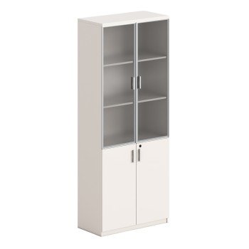 ΒΙΒΛΙΟΘΗΚΗ NEWLINE HM18281 ΜΕΛΑΜΙΝΗ ΕΚΡΟΥ & ΚΑΦΕ--ΓΥΑΛΙ 80x40x200Υεκ.