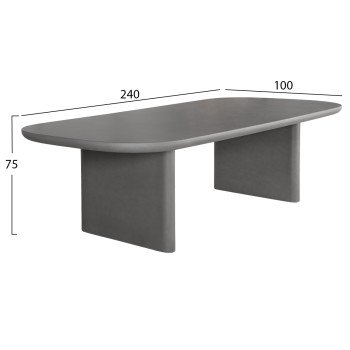ΤΡΑΠΕΖΙ ΤΡΑΠΕΖΑΡΙΑΣ FIBER CEMENT AZAMI HM6600.01 ΓΚΡΙ 240x100x75Υεκ.