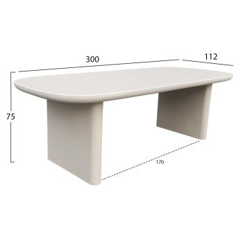 ΤΡΑΠΕΖΙ ΤΡΑΠΕΖΑΡΙΑΣ FIBER CEMENT AZAMI HM6601.02 ΜΠΕΖ 300x112x75Υεκ.