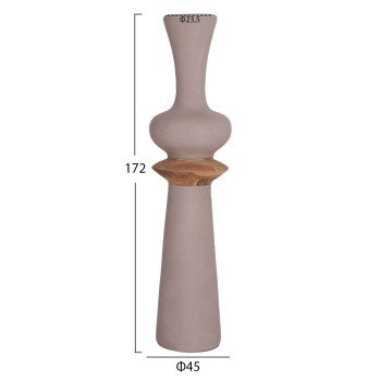 ΔΙΑΚΟΣΜΗΤΙΚΟ ΒΑΖΟ ΔΑΠΕΔΟΥ NEBULA HM4660.05L FIBER CEMENT TAUPE--ΞΥΛΟ ΤΕΑΚ Φ45x172Υεκ