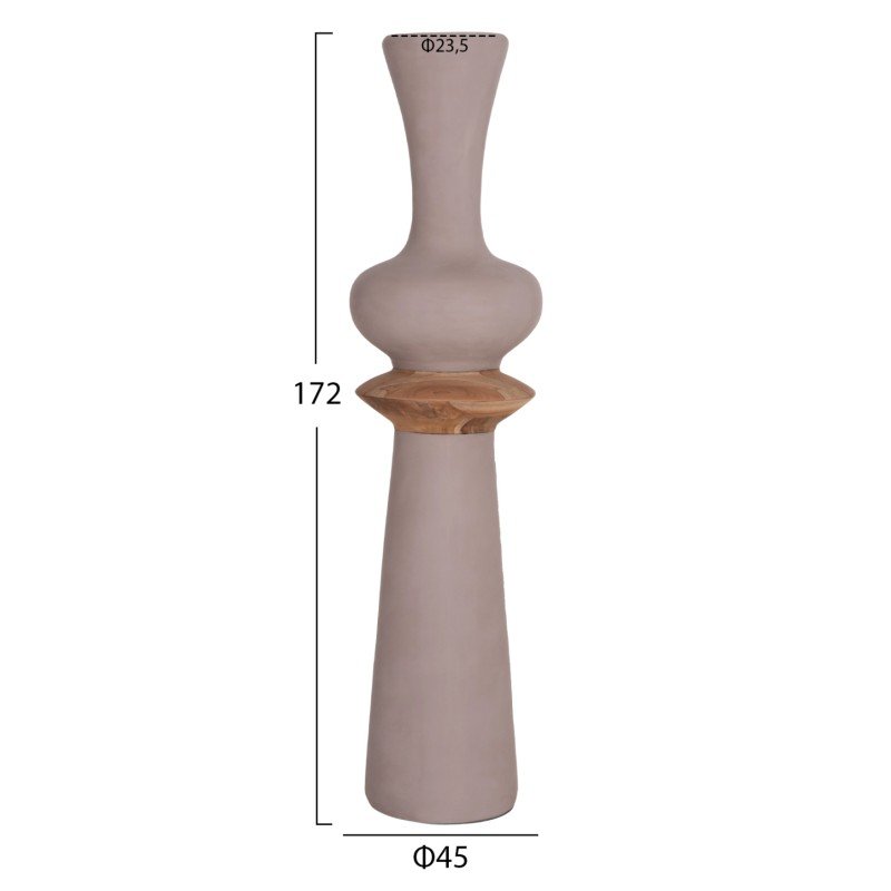 ΔΙΑΚΟΣΜΗΤΙΚΟ ΒΑΖΟ ΔΑΠΕΔΟΥ NEBULA HM4660.05L FIBER CEMENT TAUPE--ΞΥΛΟ ΤΕΑΚ Φ45x172Υεκ