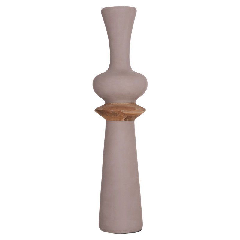 ΔΙΑΚΟΣΜΗΤΙΚΟ ΒΑΖΟ ΔΑΠΕΔΟΥ NEBULA HM4660.05L FIBER CEMENT TAUPE--ΞΥΛΟ ΤΕΑΚ Φ45x172Υεκ
