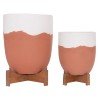 ΓΛΑΣΤΡΕΣ ΣΕΤ 2ΤΜΧ SEON HM4686.08 TERRACOTTA ΣΕ ΛΕΥΚΟ & ΤΕΡΑΚΟΤΑ--TEAK ΒΑΣΗ