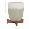 ΓΛΑΣΤΡΕΣ ΣΕΤ 2ΤΜΧ SEON HM4686.09 TERRACOTTA ΣΕ ΛΕΥΚΟ & ΠΡΑΣΙΝΟ--TEAK ΒΑΣΗ