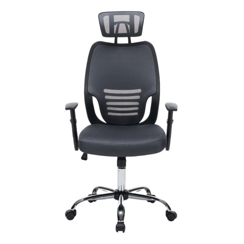 ΚΑΡΕΚΛΑ ΓΡΑΦΕΙΟΥ BRIEF HM1206.02 ΓΚΡΙ MESH--ΒΑΣΗ ΧΡΩΜΙΟΥ 63x64x122Υεκ.