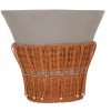 ΤΡΑΠΕΖΙ ΣΑΛΟΝΙΟΥ PERRAL HM18164.03L FIBER CEMENT ΓΚΡΙ-ΦΥΣΙΚΟ RATTAN--Φ55x45Υεκ