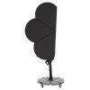 ΟΜΠΡΕΛΑ ΜΕ ΒΑΣΗ ΣΕΙΡΑ CANNOPY (flower) HM21286.01 ΑΛΟΥΜΙΝΙΟ-ΓΡΑΝΙΤΗΣ-ΜΟΛΥΒΙ ΧΡΩΜΑ 2,38x2,2μ