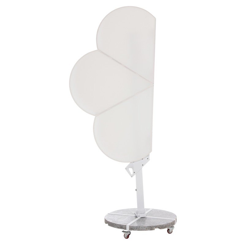 ΟΜΠΡΕΛΑ ΜΕ ΒΑΣΗ ΣΕΙΡΑ CANNOPY (flower) HM21286.02 ΑΛΟΥΜΙΝΙΟ-ΓΡΑΝΙΤΗΣ-ΛΕΥΚΟ 2,38x2,2μ