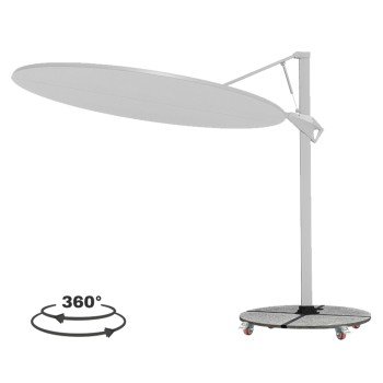 ΟΜΠΡΕΛΑ ΜΕ ΒΑΣΗ ΣΕΙΡΑ CANNOPY HM21285.02 ΑΛΟΥΜΙΝΙΟ & ΓΡΑΝΙΤΗΣ-ΛΕΥΚΟ ΧΡΩΜΑ Φ2,2μ