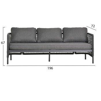 ΣΕΤ ΣΑΛΟΝΙ 4ΤΜΧ SONDRA HM6251.01 ΑΛΟΥΜΙΝΙΟ-ΣΧΟΙΝΙ-ΜΑΞΙΛΑΡΙΑ ΣΕ ΓΚΡΙ