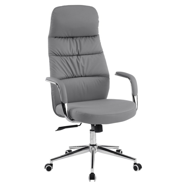 ΚΑΡΕΚΛΑ ΓΡΑΦΕΙΟΥ TEETER HM18355.10 ΓΚΡΙ PU ΔΕΡΜΑ--ΒΑΣΗ ΧΡΩΜΙΟΥ 67x66x121Υεκ