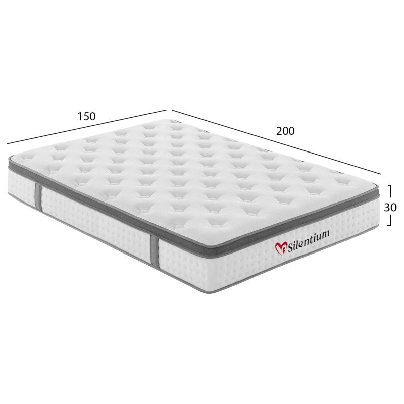 ΣΤΡΩΜΑ ΔΙΠΛΟ SILENTIUM HM749.05 POCKET SPRINGS--ΛΕΥΚΟ 150x200x30Υεκ.