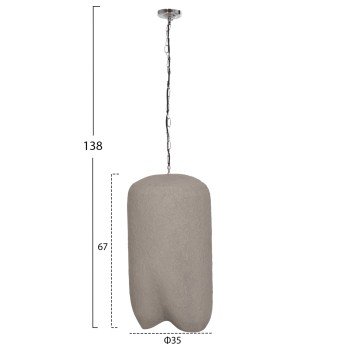 ΦΩΤΙΣΤΙΚΟ ΟΡΟΦΗΣ ΚΡΕΜΑΣΤΟ LOGKY HM4704.03L--FIBER CEMENT ΓΚΡΙ 35x35x67Υεκ