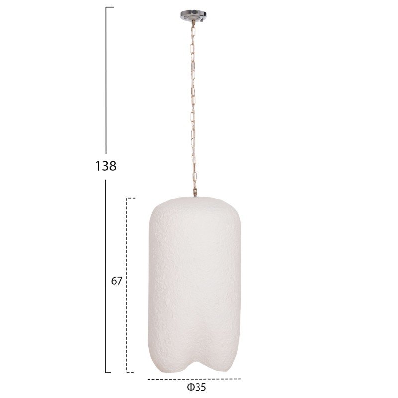 ΦΩΤΙΣΤΙΚΟ ΟΡΟΦΗΣ ΚΡΕΜΑΣΤΟ LOGKY HM4704.02L--FIBER CEMENT ΛΕΥΚΟ 35x35x67Υεκ