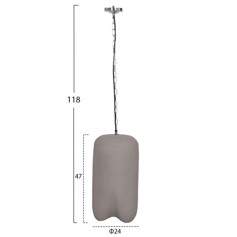 ΦΩΤΙΣΤΙΚΟ ΟΡΟΦΗΣ ΚΡΕΜΑΣΤΟ LOGKY HM4704.03S--FIBER CEMENT ΓΚΡΙ Φ24x47Υεκ