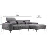 ΚΑΝΑΠΕΣ ΔΕΞΙΑ ΓΩΝΙΑ DIVYA HM3267.12R ΓΚΡΙ ΥΦΑΣΜΑ 260x100-174x104Υεκ.