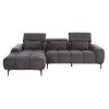 ΚΑΝΑΠΕΣ ΑΡΙΣΤΕΡΗ ΓΩΝΙΑ DIVYA HM3267.12L ΓΚΡΙ ΥΦΑΣΜΑ 260x100-174x104Υεκ.