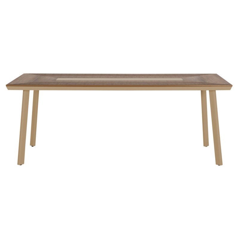 ΤΡΑΠΕΖΙ ΑΛΟΥΜΙΝΙΟΥ TABER HM5131.04 ΚΑΠΟΥΤΣΙΝΟ ΜΕ POLYWOOD TOP 200x100x75Υεκ