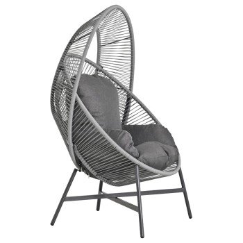 ΠΟΛΥΘΡΟΝΑ-ΦΩΛΙΑ RULER HM6506.01 ΓΚΡΙ ΜΕΤΑΛΛΟ-P.E.RATTAN-ΜΑΞΙΛΑΡΙΑ 90x85x154Υεκ