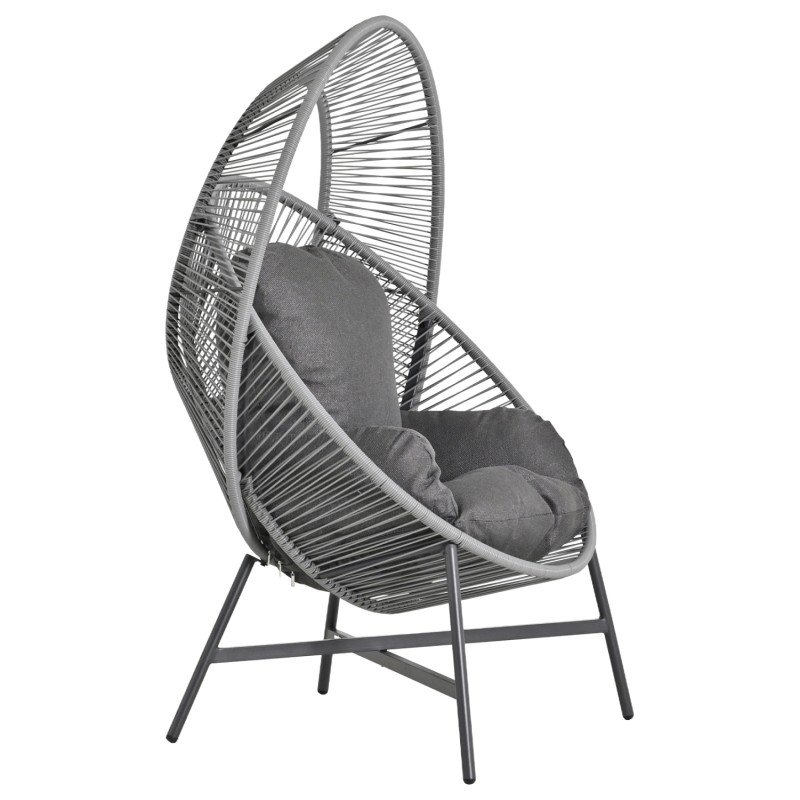ΠΟΛΥΘΡΟΝΑ-ΦΩΛΙΑ RULER HM6506.01 ΓΚΡΙ ΜΕΤΑΛΛΟ-P.E.RATTAN-ΜΑΞΙΛΑΡΙΑ 90x85x154Υεκ