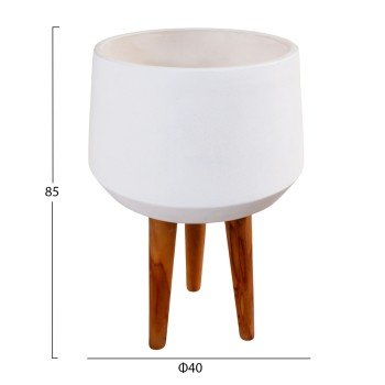 ΓΛΑΣΤΡΑ ΕΣΩΤ.ΧΩΡΟΥ QUAN HM4680.02L FIBER CEMENT ΛΕΥΚΟ--ΒΑΣΗ TEAK Φ38x62Υεκ