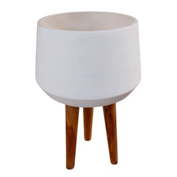 ΓΛΑΣΤΡΑ ΕΣΩΤ.ΧΩΡΟΥ QUAN HM4680.02L FIBER CEMENT ΛΕΥΚΟ--ΒΑΣΗ TEAK Φ38x62Υεκ