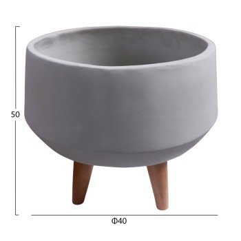 ΓΛΑΣΤΡΑ ΕΣΩΤ.ΧΩΡΟΥ QUAN HM4680.03S FIBER CEMENT ΓΚΡΙ--ΒΑΣΗ TEAK Φ37x36Υεκ