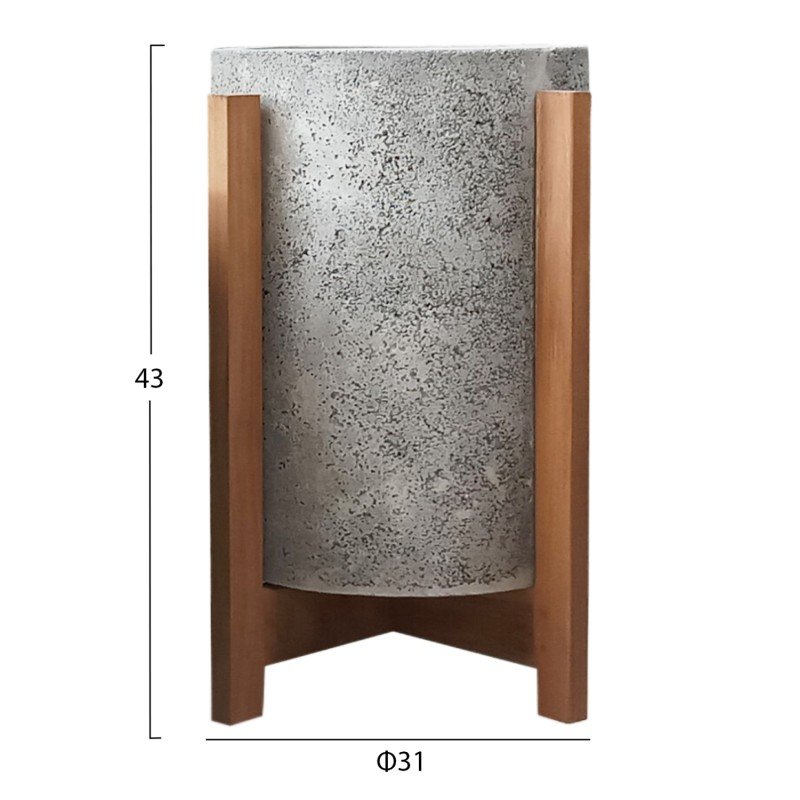 ΓΛΑΣΤΡΑ ΕΣΩΤ.ΧΩΡΟΥ HOFF HM4682.03S FIBER CEMENT ΓΚΡΙ-TEAK ΒΑΣΗ Φ33x42Υεκ