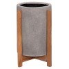 ΓΛΑΣΤΡΑ ΕΣΩΤ.ΧΩΡΟΥ HOFF HM4682.03S FIBER CEMENT ΓΚΡΙ-TEAK ΒΑΣΗ Φ33x42Υεκ