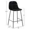 ΣΚΑΜΠΟ ΜΠΑΡ VINCENT HM9298.24 ΜΕΣΑΙΟΥ ΥΨΟΥΣ-ΜΑΥΡΟ ΥΦΑΣΜΑ-ΜΕΤΑΛΛΙΚΑ ΠΟΔΙΑ 43x50x92,5Υεκ