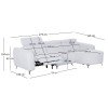 ΚΑΝΑΠΕΣ ΔΕΞΙΑ ΓΩΝΙΑ 3Θ ΜΕ RECLINE VALENTE HM3317.01R ΑΝΟΙΧΤΟ ΓΚΡΙ ΥΦΑΣΜΑ 275x160x104Yεκ