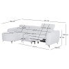 ΚΑΝΑΠΕΣ ΑΡΙΣΤΕΡΗ ΓΩΝΙΑ 3Θ ΜΕ RECLINE VALENTE HM3317.01L ΑΝΟΙΧΤΟ ΓΚΡΙ ΥΦΑΣΜΑ 275x160x104Yεκ