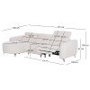 ΚΑΝΑΠΕΣ ΑΡΙΣΤΕΡΗ ΓΩΝΙΑ 3Θ ΜΕ RECLINE VALENTE HM3317.02L ΜΠΕΖ ΥΦΑΣΜΑ 275x160x104Yεκ