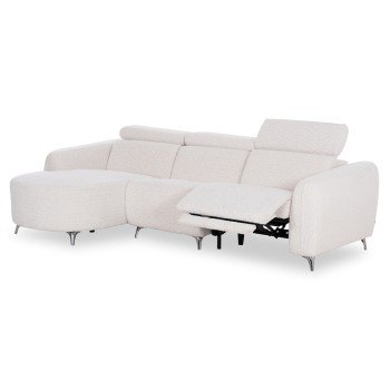 ΚΑΝΑΠΕΣ ΑΡΙΣΤΕΡΗ ΓΩΝΙΑ 3Θ ΜΕ RECLINE VALENTE HM3317.02L ΜΠΕΖ ΥΦΑΣΜΑ 275x160x104Yεκ
