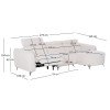 ΚΑΝΑΠΕΣ ΔΕΞΙΑ ΓΩΝΙΑ 3Θ ΜΕ RECLINE VALENTE HM3317.02R ΜΠΕΖ ΥΦΑΣΜΑ 275x160x104Yεκ