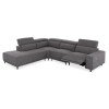 ΚΑΝΑΠΕΣ ΑΡΙΣΤΕΡΗ ΓΩΝΙΑ 5Θ ΜΕ RECLINE LUNARIS HM3316.01L ΓΚΡΙ ΥΦΑΣΜΑ 307x267x94Yεκ