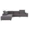 ΚΑΝΑΠΕΣ ΑΡΙΣΤΕΡΗ ΓΩΝΙΑ 5Θ ΜΕ RECLINE LUNARIS HM3316.01L ΓΚΡΙ ΥΦΑΣΜΑ 307x267x94Yεκ