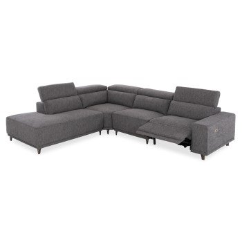 ΚΑΝΑΠΕΣ ΑΡΙΣΤΕΡΗ ΓΩΝΙΑ 5Θ ΜΕ RECLINE LUNARIS HM3316.01L ΓΚΡΙ ΥΦΑΣΜΑ 307x267x94Yεκ