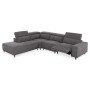 ΚΑΝΑΠΕΣ ΑΡΙΣΤΕΡΗ ΓΩΝΙΑ 5Θ ΜΕ RECLINE LUNARIS HM3316.01L ΓΚΡΙ ΥΦΑΣΜΑ 307x267x94Yεκ