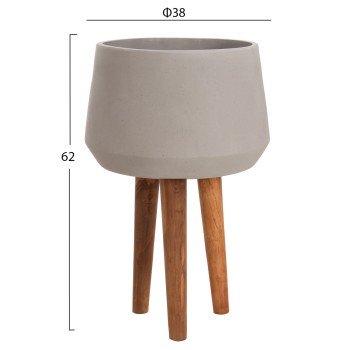 ΓΛΑΣΤΡΑ ΕΣΩΤ.ΧΩΡΟΥ QUAN HM4680.03L FIBER CEMENT ΓΚΡΙ--ΒΑΣΗ TEAK Φ38x62Υεκ