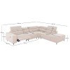 ΚΑΝΑΠΕΣ ΔΕΞΙΑ ΓΩΝΙΑ 5Θ ΜΕ RECLINE LUNARIS HM3316.02R ΕΚΡΟΥ ΥΦΑΣΜΑ 307x267x94Yεκ